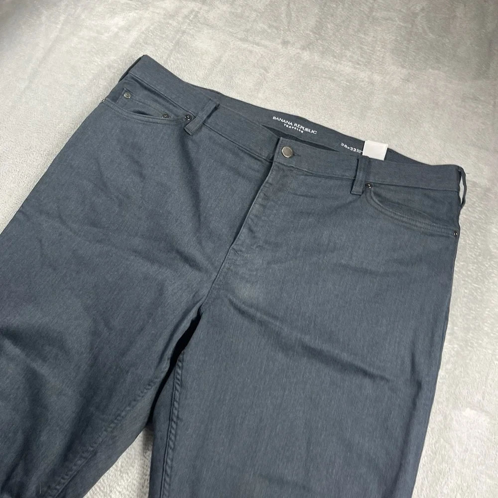 Banana Republic Traveler‎ Jean 38x32 Slim Fit Mens Denim Pants Blue Gray